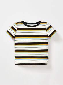 Cozy Pixies Baby 3pcs Striped & Car Print Contrast Binding Tee - Multicolor - View 9