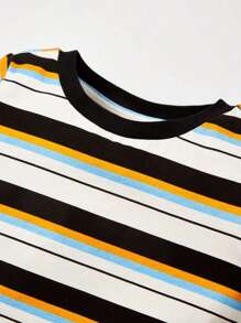 Cozy Pixies Baby 3pcs Striped & Car Print Contrast Binding Tee - Multicolor - View 17
