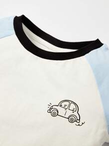 Cozy Pixies Baby 3pcs Striped & Car Print Contrast Binding Tee - Multicolor - View 18