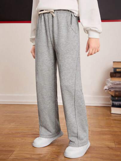 SHEIN Tween Boy Drawstring Waist Slant Pocket Joggers