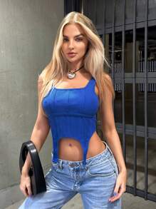 SHEIN ICON Casual Eenkleurig Dames tank tops & cami's Asymmetrisch