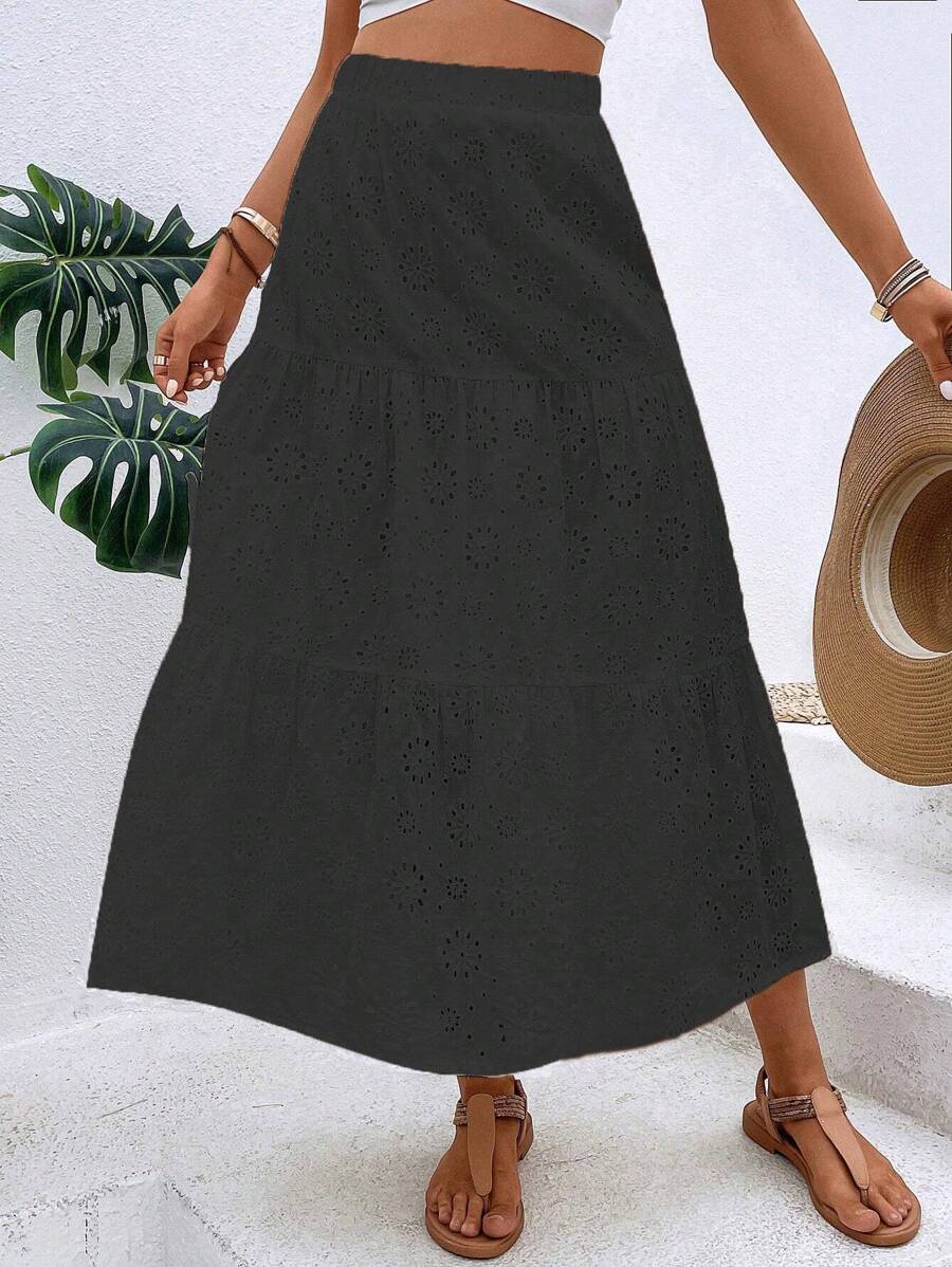 Breezaya Gonne ricamo ad occhielli con volant