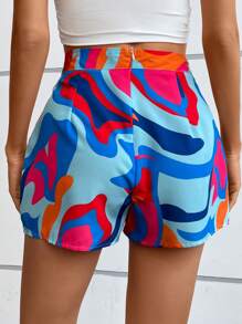 SHEIN VCAY Quần đùi nữ Tất cả trên in Giải trí - Nhiều màu - Xem 2