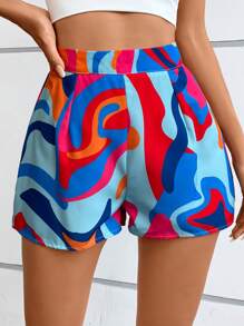 SHEIN VCAY Quần đùi nữ Tất cả trên in Giải trí - Nhiều màu - Xem 3