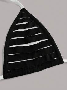 SHEIN ICON Cắt ra Ca-vát Backless Áo hai dây - Đen và trắng - Xem 3