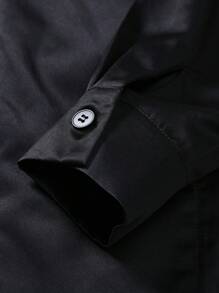 Manfinity Hypemode Nam Chất rắn Khăn quàng Áo sơ mi - màu đen - Xem 4