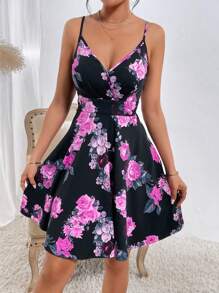 SHEIN Privé 印花吊帶洋裝 - 彩色 - 查看 1