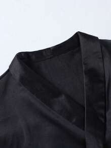 Manfinity Hypemode Nam Chất rắn Khăn quàng Áo sơ mi - màu đen - Xem 7