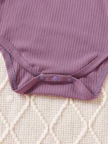 SHEIN 女嬰荷葉邊連身背心和運動褲&配件髮箍