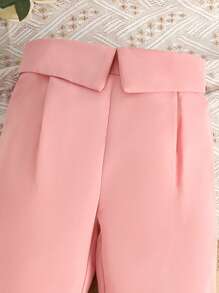 SHEIN 女小童褶皺細節直筒褲