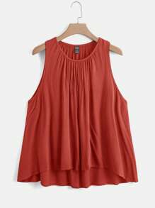 SHEIN LUNE Plus Solid Tank Top & Pants