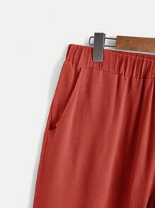 SHEIN LUNE Plus Solid Tank Top & Pants