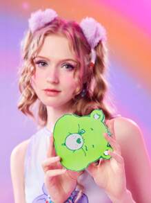 ROMWE X Care Bears 熊圖案卡收納包綠色可愛PU皮革 - 綠色 - 查看 8