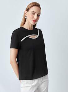 MOTF PREMIUM PEARL CUTOUT TOP,SUMMER OUTFITS - Black - View 8