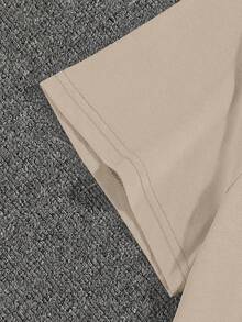 男士翅膀和字母圖案T恤 - 卡其色 - 查看 3