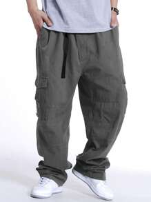 Manfinity EMRG Men Flap Pocket Side Cargo Trousers - Grey - View 3