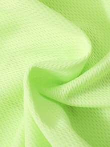 SHEIN 男孩運動酷字母圖案背心上衣 - 青檸色 - 查看 3