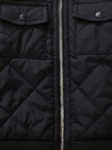 SHEIN Đứa bé trai Giải trí Dày lên Kim cương Chần Lông cừu Áo khoác Mùa Đông Áo khoác - màu đen - Xem 11