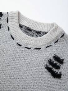 Manfinity Hypemode Men Distressed Sweater Vest - Grey - View 3