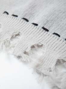 Manfinity Hypemode Men Distressed Sweater Vest - Grey - View 4