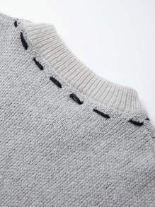Manfinity Hypemode Men Distressed Sweater Vest - Grey - View 7