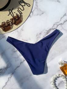 SHEIN Swim 素色高衩泳褲