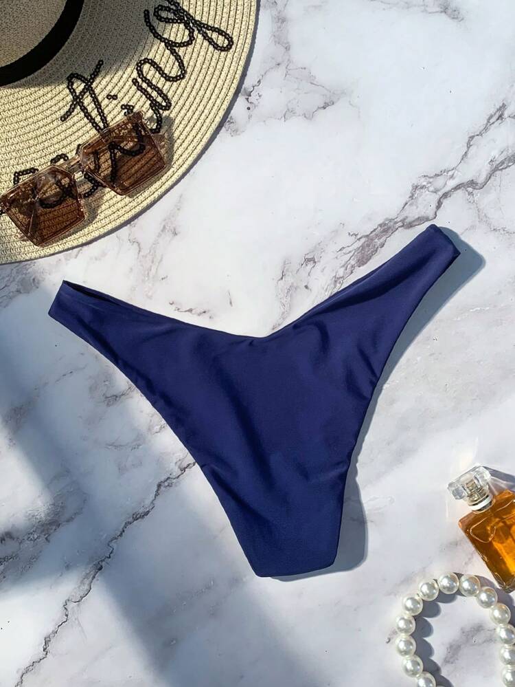 Summer Beach Solid High Cut Bikini Panty