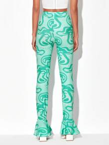 Stella Sun 大理石紋圖案喇叭褲 - 彩色 - 查看 2