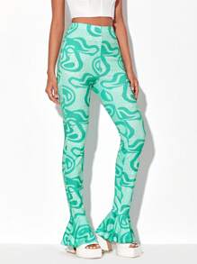 Stella Sun 大理石紋圖案喇叭褲 - 彩色 - 查看 5