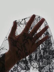 Váy ngủ & áo ngủ Nữ Tương phản ren Khối Màu - Màu xanh bụi bặm - Xem 7