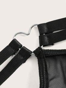 ROMWE Grunge Punk Komplet bielizny z fiszbinami i łączonymi pierścieniami