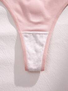 PetitDoll Paquete de 5 bragas tipo tanga con estampado de dibujos animados lindos de mujer, tejido jacquard - Multicolor - Ver 5