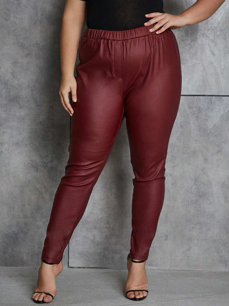 Eilly Bazar Pantalones de cintura elástica - Burdeos - Ver 1