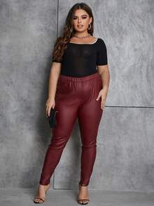 Eilly Bazar Pantalones de cintura elástica - Burdeos - Ver 4