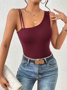 Firerie Top unicolor de cuello asimétrico