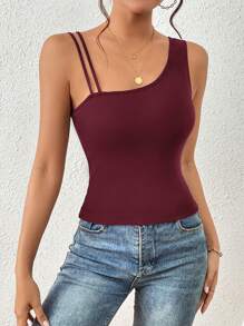 Firerie Top unicolor de cuello asimétrico