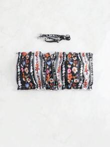 印花打褶抹胸比基尼上衣 - 彩色 - 查看 3