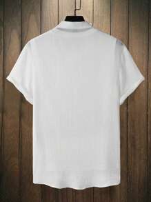 Manfinity Homme Men Solid Button Up Shirt Without Tee - White - View 2