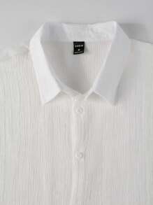 Manfinity Homme Men Solid Button Up Shirt Without Tee - White - View 4