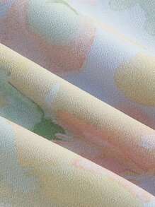 SHEIN X Tarsha Whitmore SHEIN MOD Floral Print Ruffle Trim Asymmetrical Hem Cami Dress