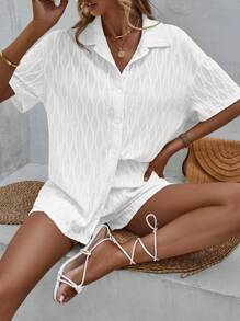 Breezaya Solid Drop Shoulder Shirt & Shorts