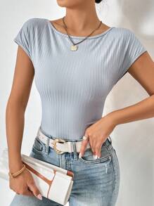 SHEIN Essnce 素色露背連體衣 - 淺灰色 - 查看 6