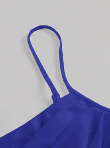 SHEIN MOD Solid Ruched Cami Top - Royal Blue - View 3