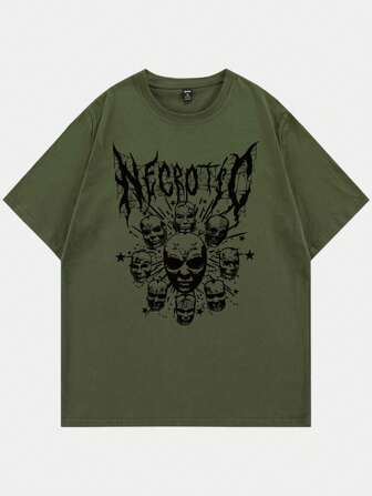Goth Guys Skull & Letter Graphic Tee