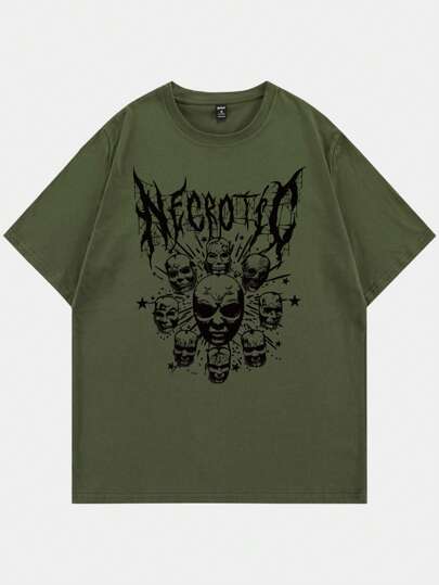 Goth Guys Skull & Letter Graphic Tee