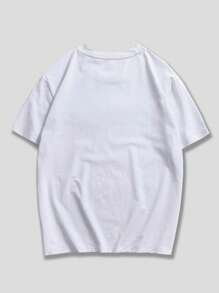 ROMWE MEN Street Life 男士汽車與字母平面t恤 - 白色 - 查看 2