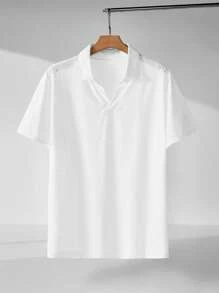 EASEVO Men Plus Eyelet Embroidery Polo Shirt - White - View 1
