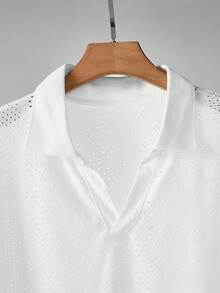 EASEVO Men Plus Eyelet Embroidery Polo Shirt - White - View 4