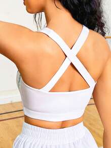 Yoga Trendy Number Print Sports Bra - Multicolor - View 1
