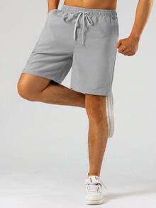 Manfinity Homme Nam Eo dây rút Quần short - Xám - Xem 5